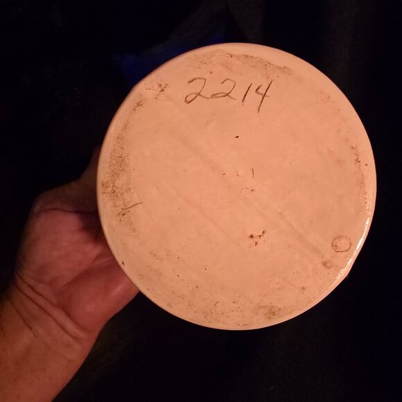 Vintage Cream Ceramic Lidded Urn With Embossed Eagle Design - Picture 6 of 9